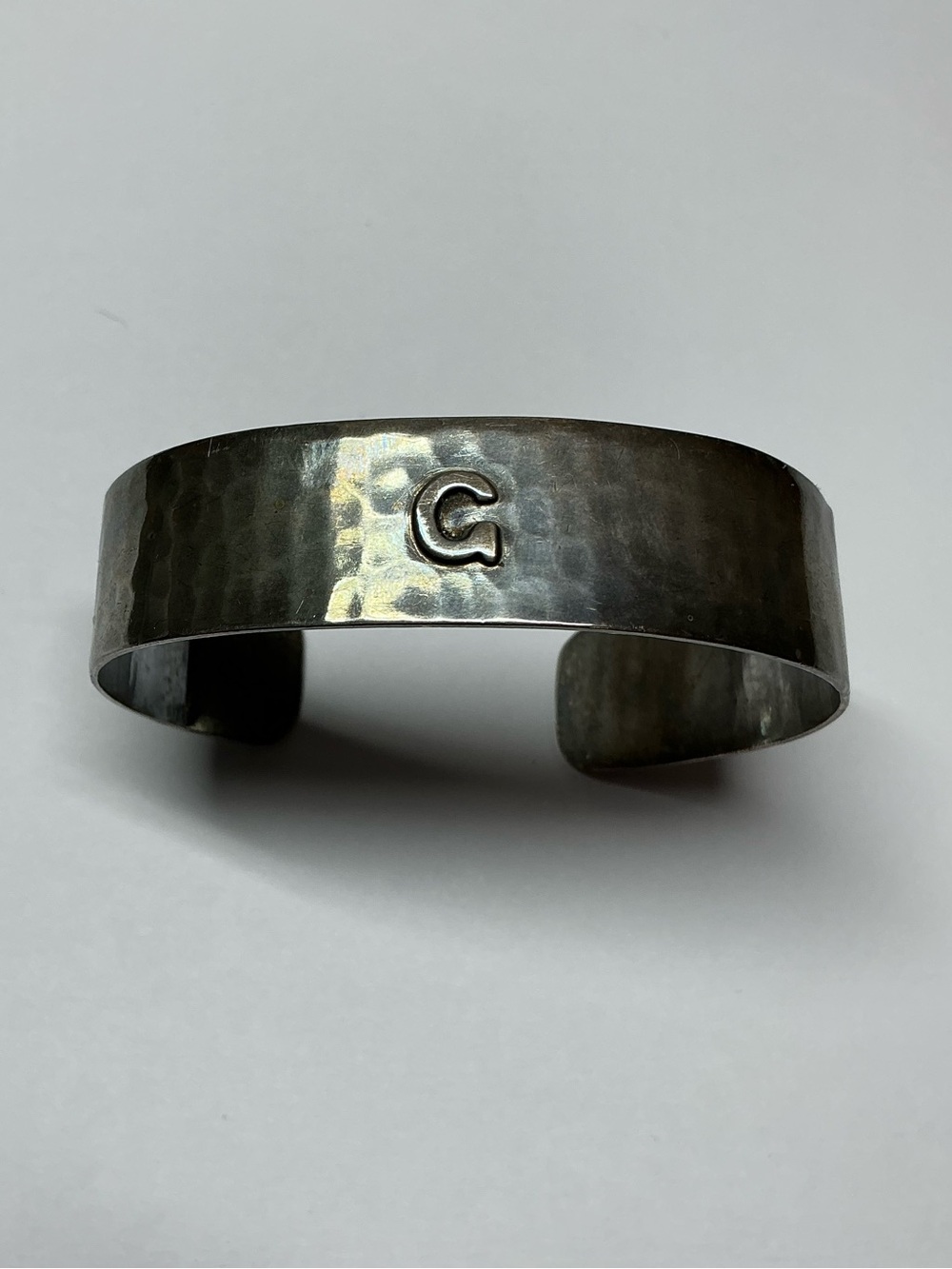 Authentic Lebolt & Co. Sterling Silver Hammered Open Cuff Bracelet